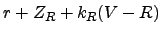 $\displaystyle r+Z_R+k_R(V-R)$