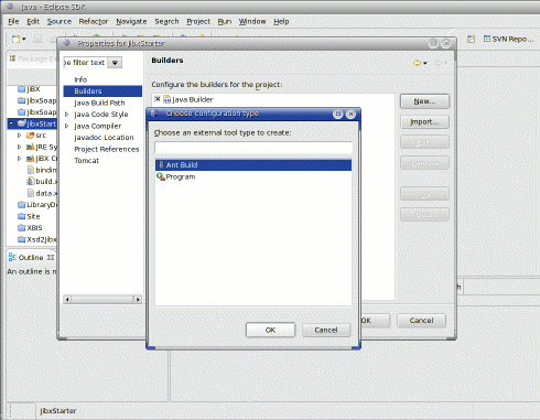 Add an Ant builder to a project