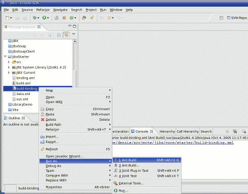 Run default Ant build target from Eclipse