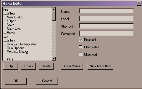 menu editor with full set of menus