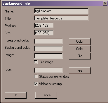 background editor window