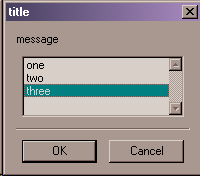 Single Choice Dialog Sample