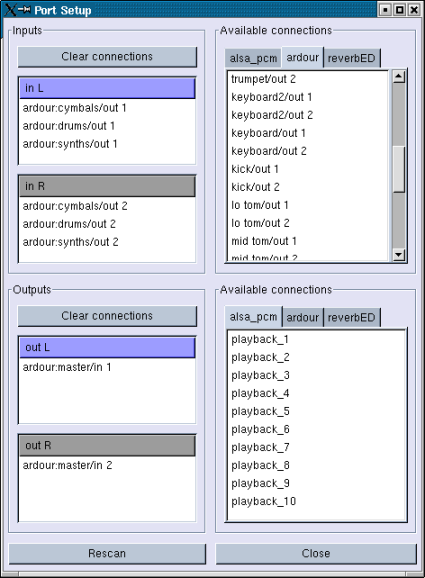 Port Setup dialog