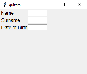 Form data entry layout