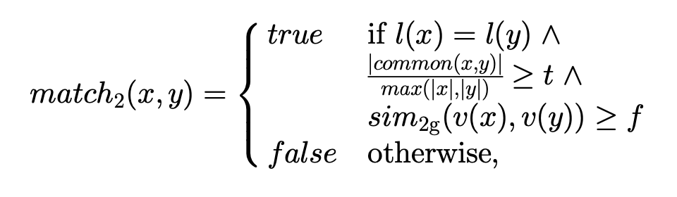 Matching criteria for inner nodes